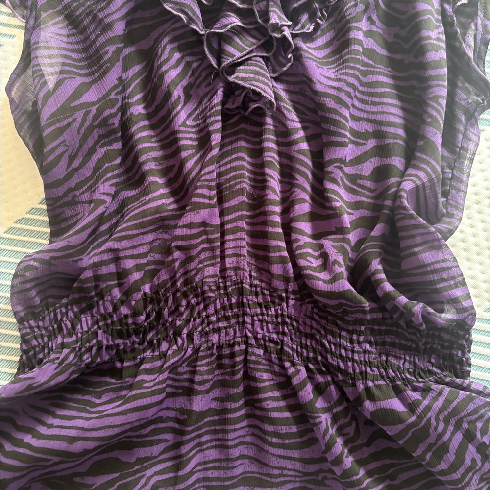 Miley Cyrus & Max Azria Purple Zebra Blouse